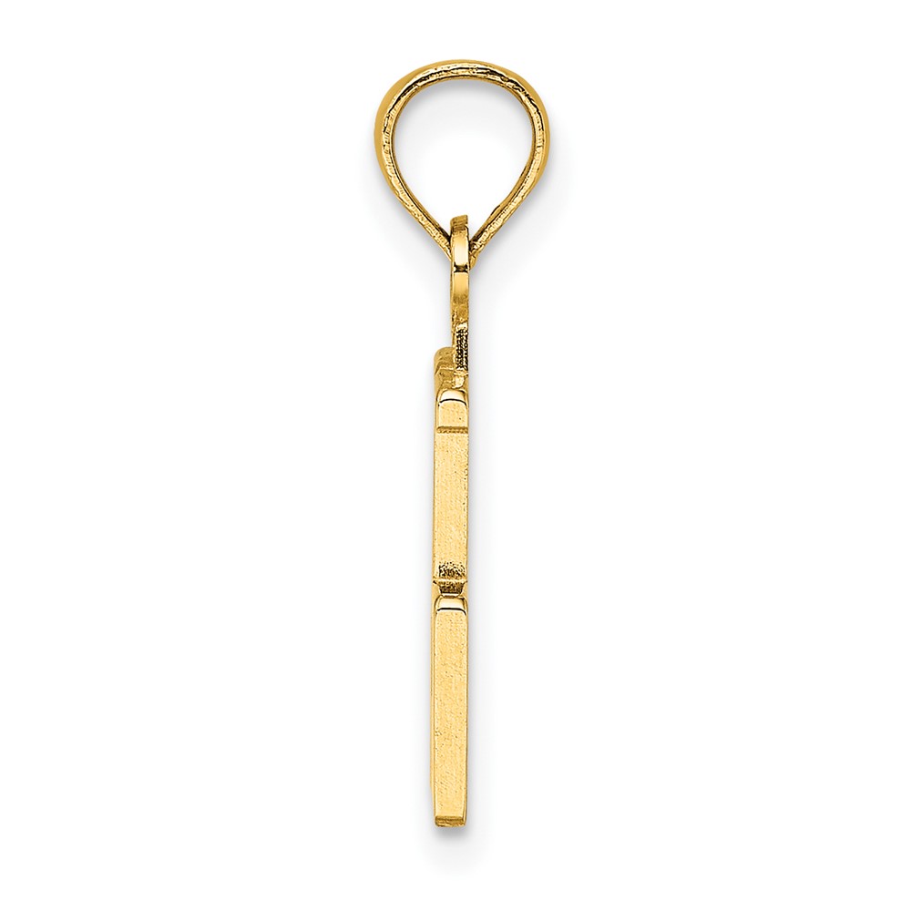 14k Polished Number 75 Pendant (NU75)