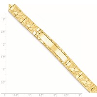 14K Yellow Gold Polished Solid 10.0mm Nugget 38x 10mm Plate ID Bracelet, 7" view 4