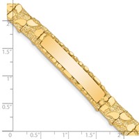 14K Yellow Gold Polished Solid 10.0mm Nugget 38x 10mm Plate ID Bracelet, 7" view 3
