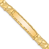 14K Yellow Gold Polished Solid 10.0mm Nugget 38x 10mm Plate ID Bracelet, 7" view 1