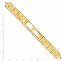 14K Yellow Gold Polished Solid 12.0mm Nugget 36x 12mm Plate ID Bracelet, 7" view 4