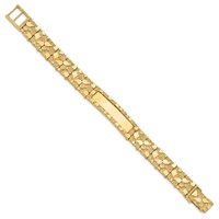 14K Yellow Gold Polished Solid 12.0mm Nugget 36x 12mm Plate ID Bracelet, 7" view 2
