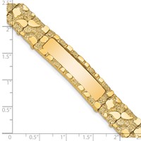14K Yellow Gold Polished Solid 12.0mm Nugget 36x 12mm Plate ID Bracelet, 7" view 3