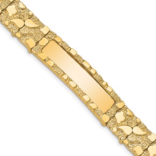 14k Polished Solid 12.0mm Nugget 36x12mm Plate ID Bracelet (Per Inch)