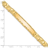 14K Yellow Gold Polished Solid 7mm Nugget 37x7mm Plate ID Bracelet - 7in view 3