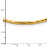 14K Yellow Gold Polished 3mm Standard Weight Domed Omega Necklace, 16" view 4