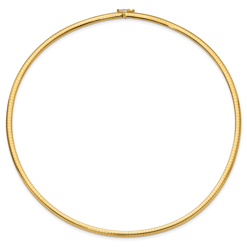 14k Polished 4mm Standard Weight 18 inch Domed Omega Necklace (OD4-18)