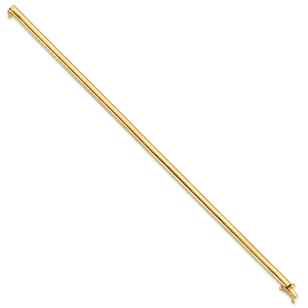 14k Polished 4mm 7 inch Domed Omega Bracelet (OD4-7)