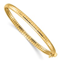 14K Yellow Gold Polished 4mm Domed Omega Bracelet - 7in view 2