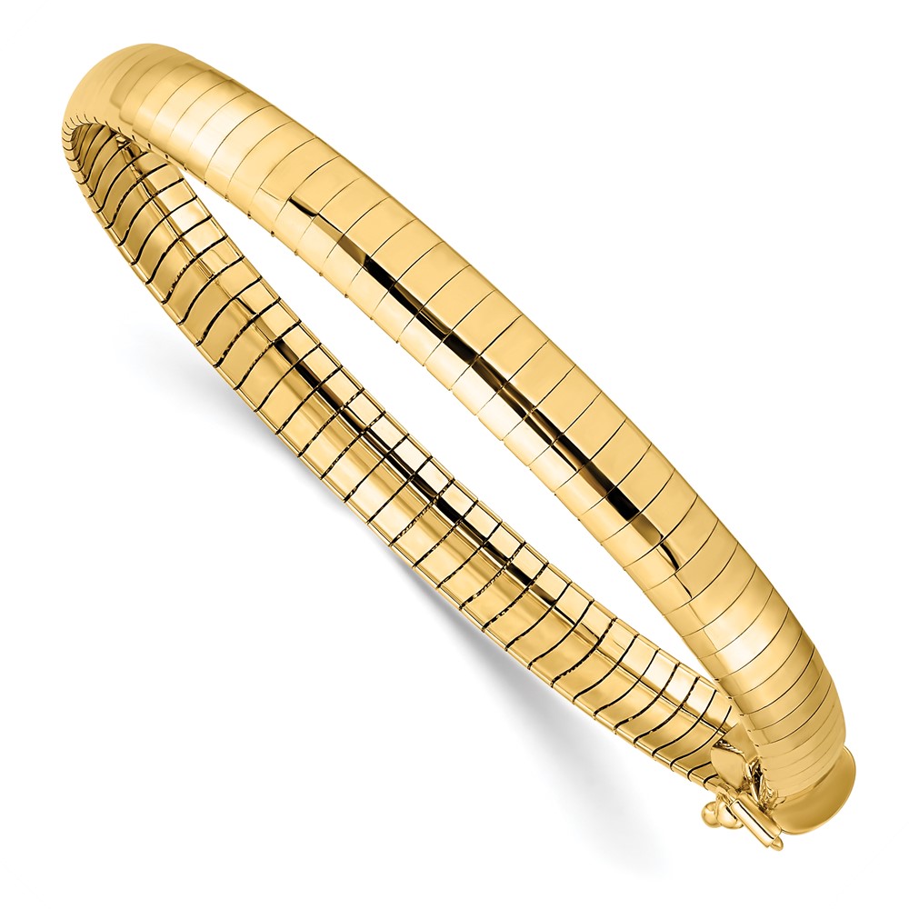 14k Polished 6mm 7 inch Domed Omega Bracelet (OD6-7)