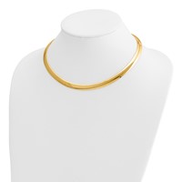 14K Yellow Gold Polished 8mm Standard Weight Domed Omega Necklace, 16" view 3