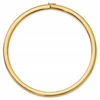 14K Yellow Gold Polished 8mm Standard Weight Domed Omega Necklace, 16" view 2