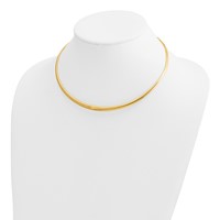 14K Yellow Gold Polished 0.50mm Graduated Omega Necklace view 3