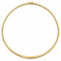 14K Yellow Gold Polished 0.50mm Graduated Omega Necklace view 2