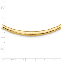 14K Yellow Gold Polished 0.50mm Graduated Omega Necklace view 4