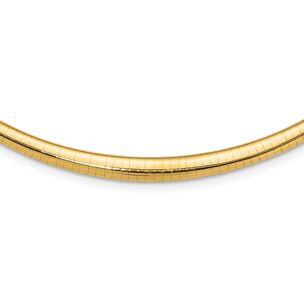 14K Yellow Gold Polished 0.50mm Graduated Omega Necklace