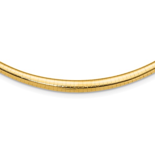 14K Yellow Gold Polished 0.50mm Graduated Omega Necklace