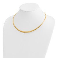 14K Yellow Gold Polished 0.50mm Graduated Omega Necklace view 3
