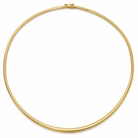 14K Yellow Gold Polished 0.50mm Graduated Omega Necklace view 2