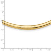 14K Yellow Gold Polished 0.50mm Graduated Omega Necklace view 4