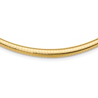 14K Yellow Gold Polished 0.50mm Graduated Omega Necklace view 1