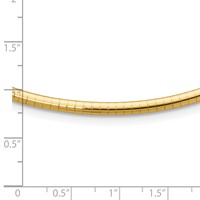14K Yellow Gold Polished 3mm Lightweight Domed Omega Necklace, 18" view 3