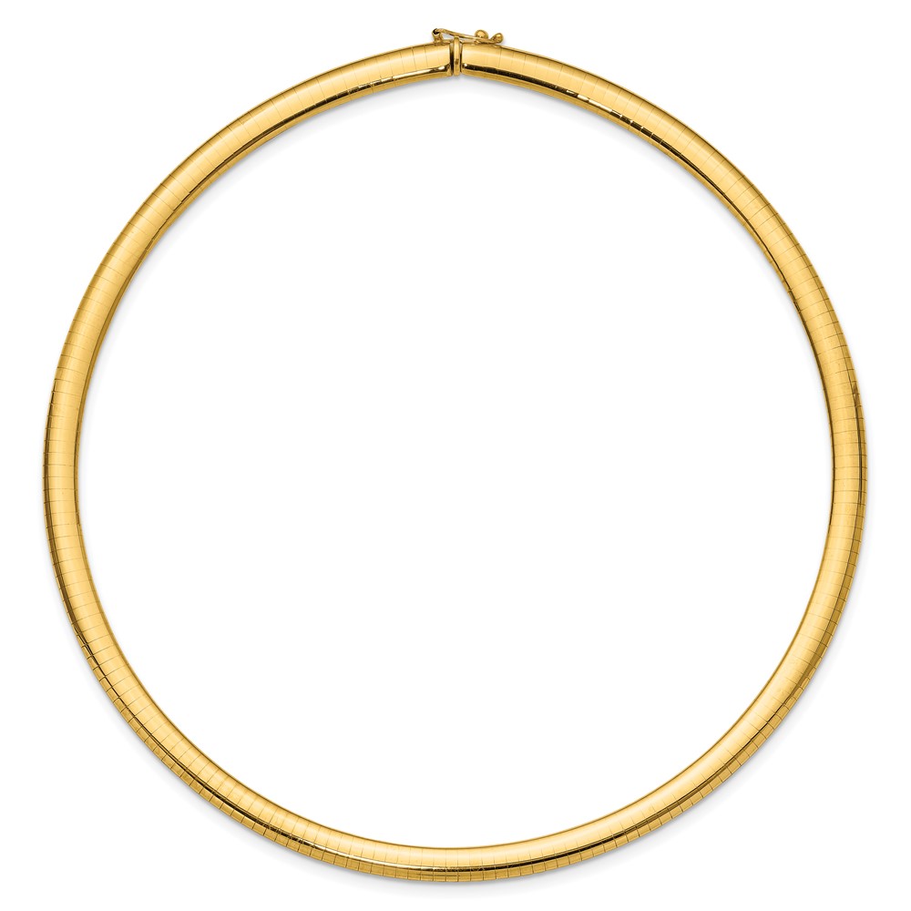 14k Polished 6mm Lightweight 16 inch Domed Omega Necklace (ODL6-16)