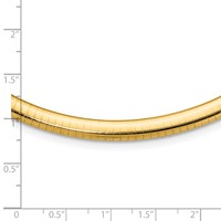 14K Yellow Gold Polished 6mm Lightweight Domed Omega Necklace, 16" view 4