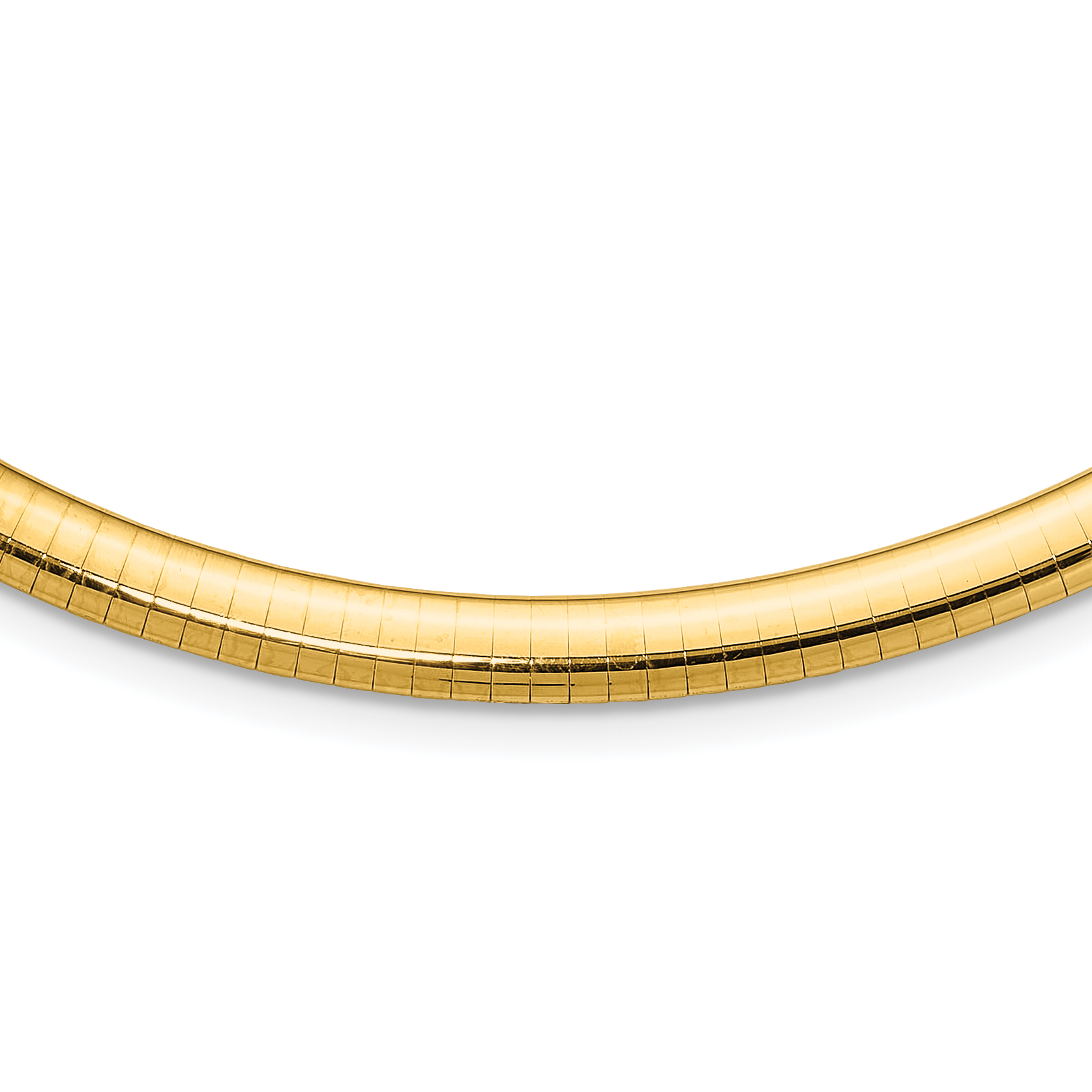 14k Polished 6mm Lightweight 16 inch Domed Omega Necklace (ODL6-16)