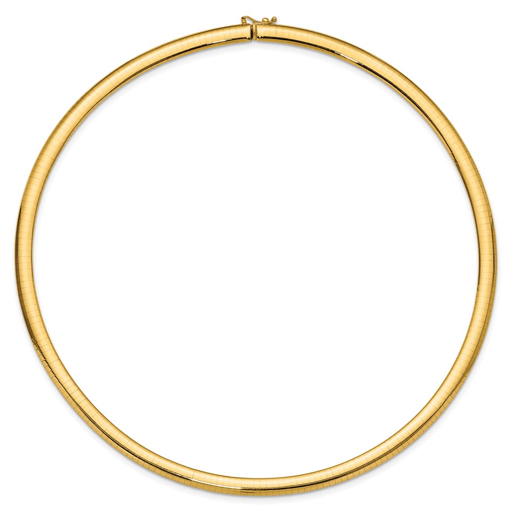 14k Polished 6mm Lightweight 18 inch Domed Omega Necklace (ODL6-18)