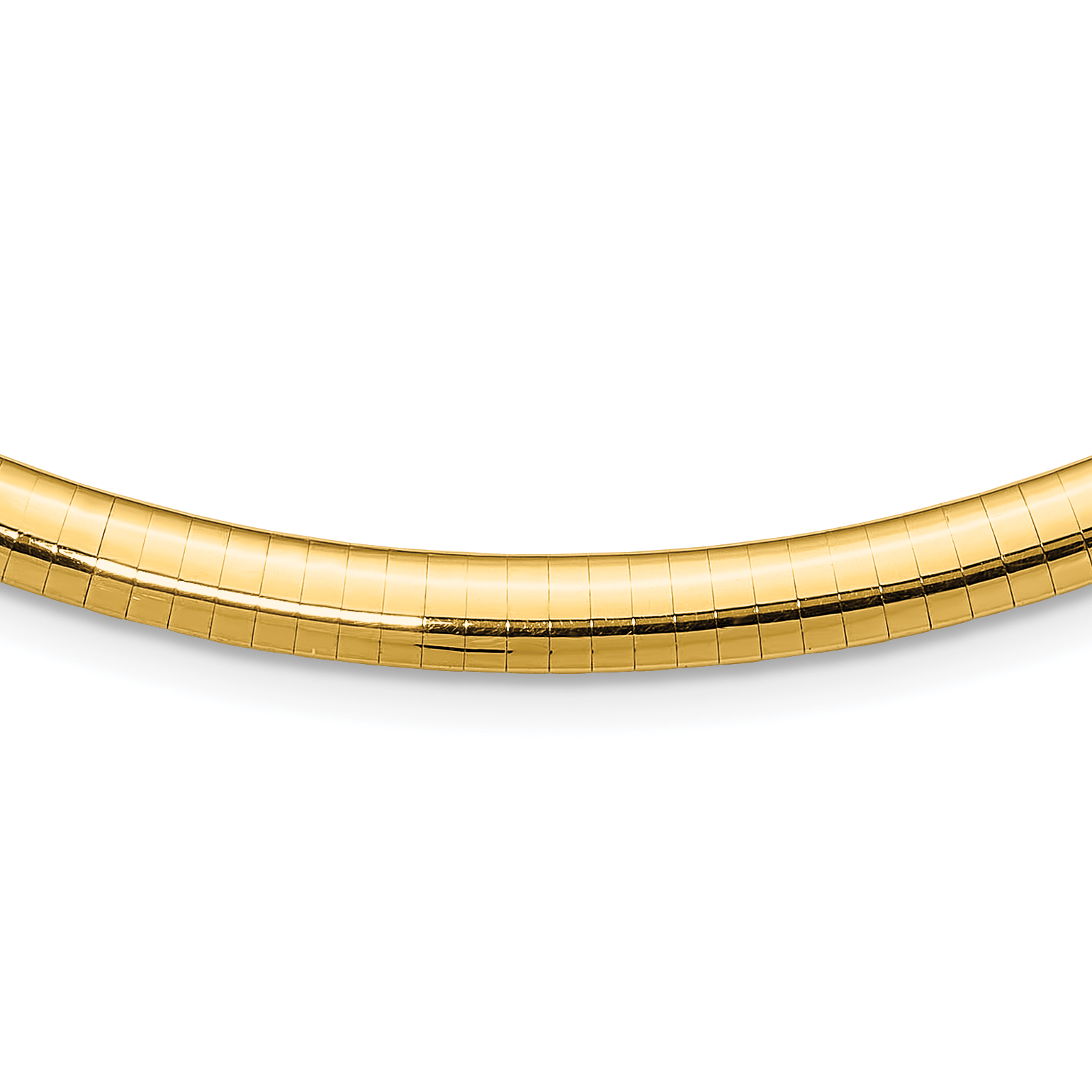 14k Polished 6mm Lightweight 18 inch Domed Omega Necklace (ODL6-18)