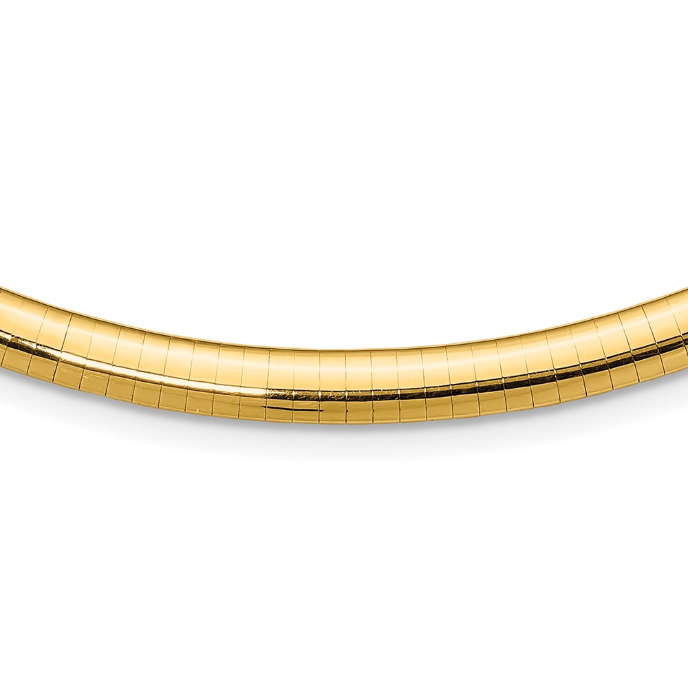 14k Polished 6mm Lightweight 18 inch Domed Omega Necklace (ODL6-18)