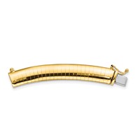 14K 8mm Yellow Gold Lightweight Domed Omega Extender for Necklace - 2in view 1