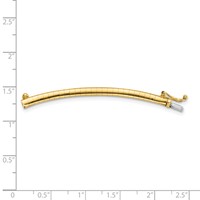 14K 3mm Yellow Gold Standard Weight Domed Omega Extender for Necklace, 2" view 2
