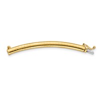 14K 4mm Yellow Gold Standard Weight Domed Omega Extender for Necklace, 2" view 1