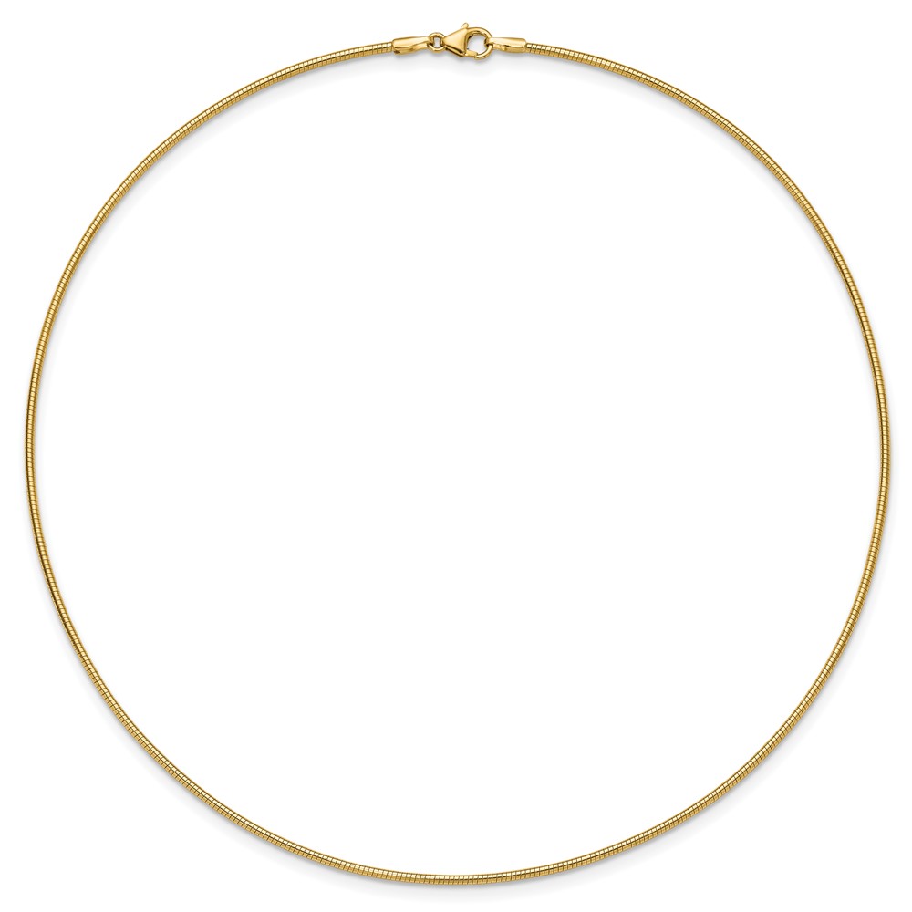 14K Polished 1.4mm 16 inch Round Omega Necklace (OM2-16)