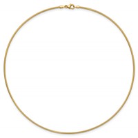 14K Polished 1.4mm 16 Inch Round Omega Necklace view 2