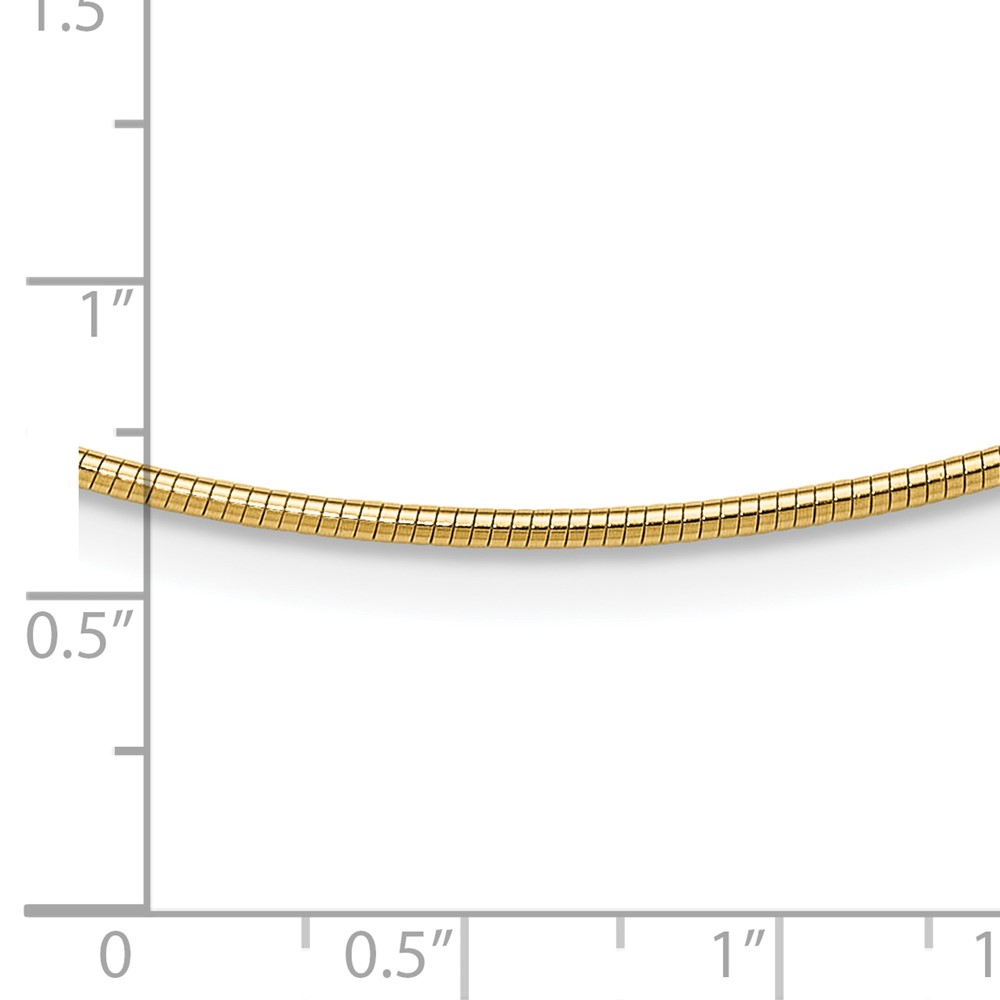 14K Polished 1.4mm 16 inch Round Omega Necklace (OM2-16)