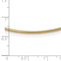 14K Polished 1.4mm 16 Inch Round Omega Necklace view 3
