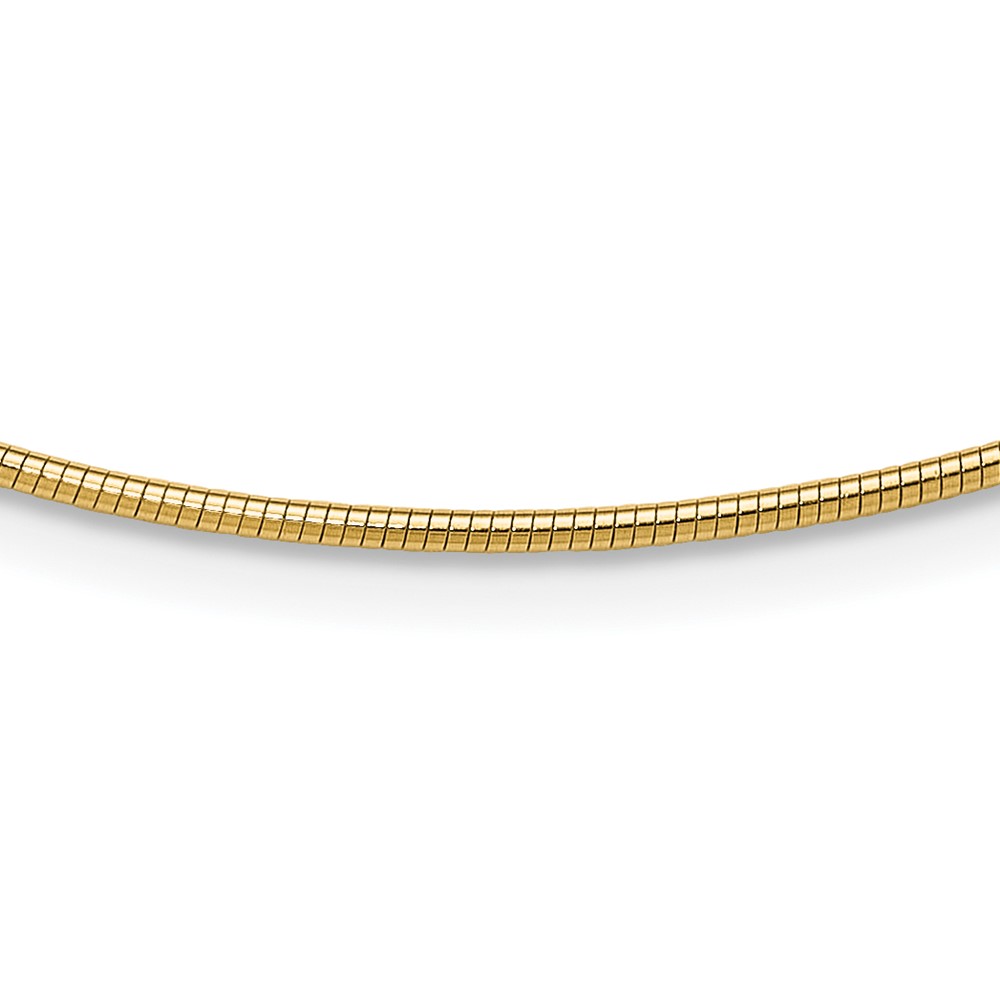14K Polished 1.4mm 16 inch Round Omega Necklace (OM2-16)