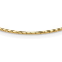 14K Polished 1.4mm 16 Inch Round Omega Necklace view 1