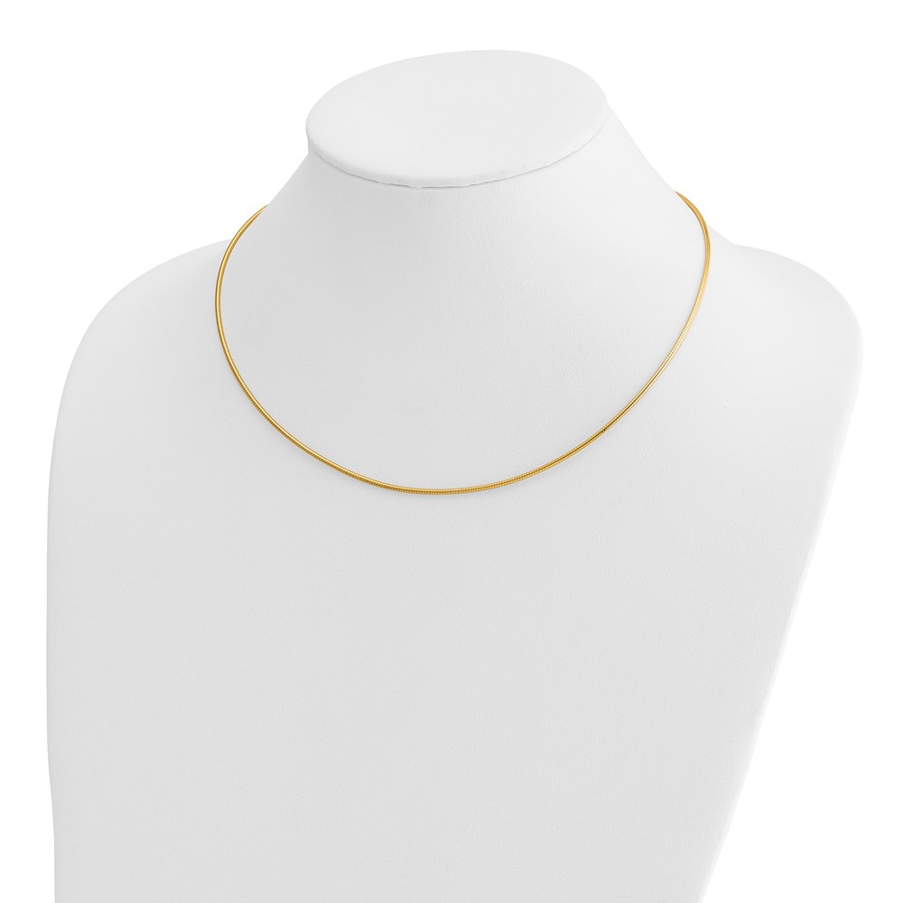 14K Polished 1.4mm 18 inch Round Omega Necklace (OM2-18)