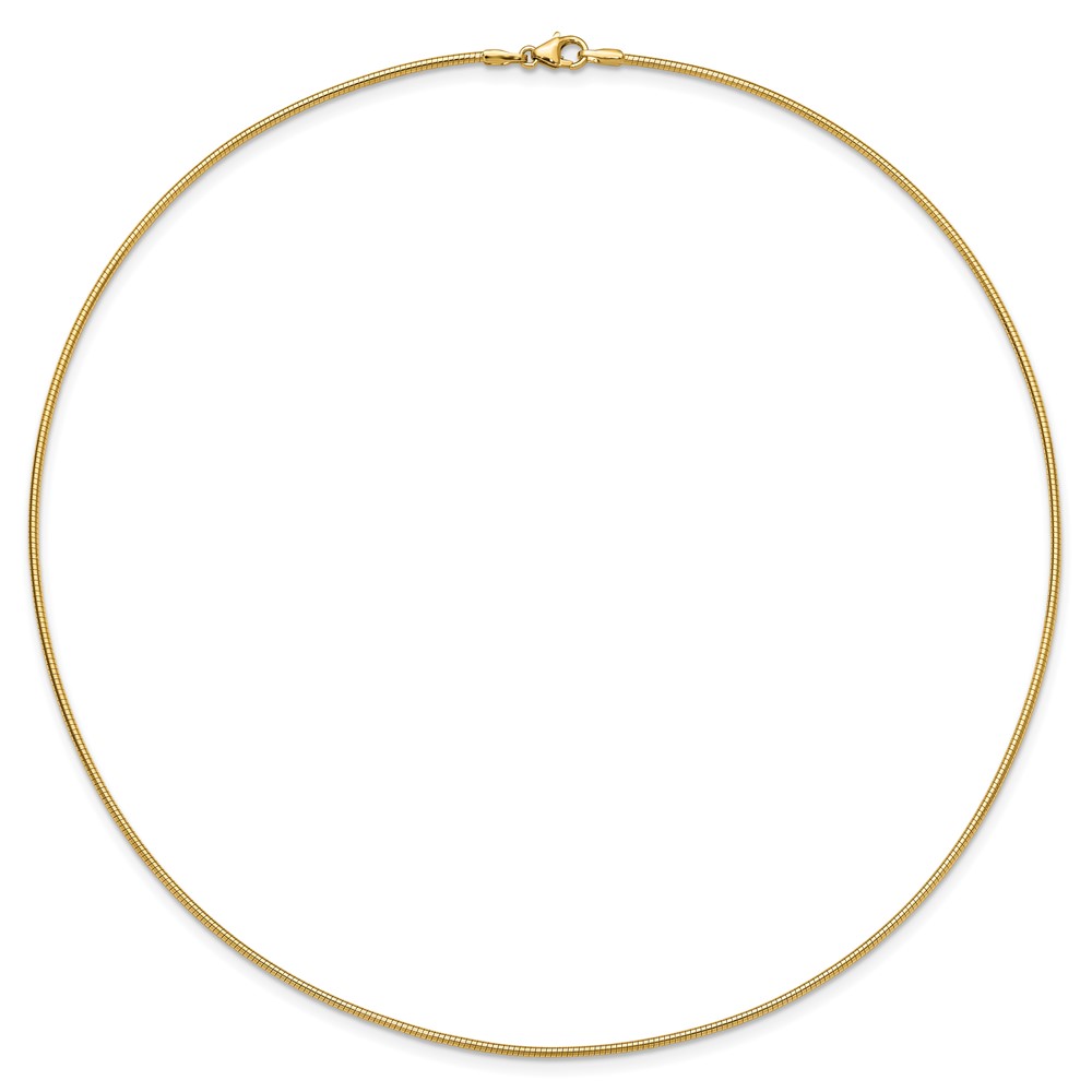14K Polished 1.4mm 18 inch Round Omega Necklace (OM2-18)