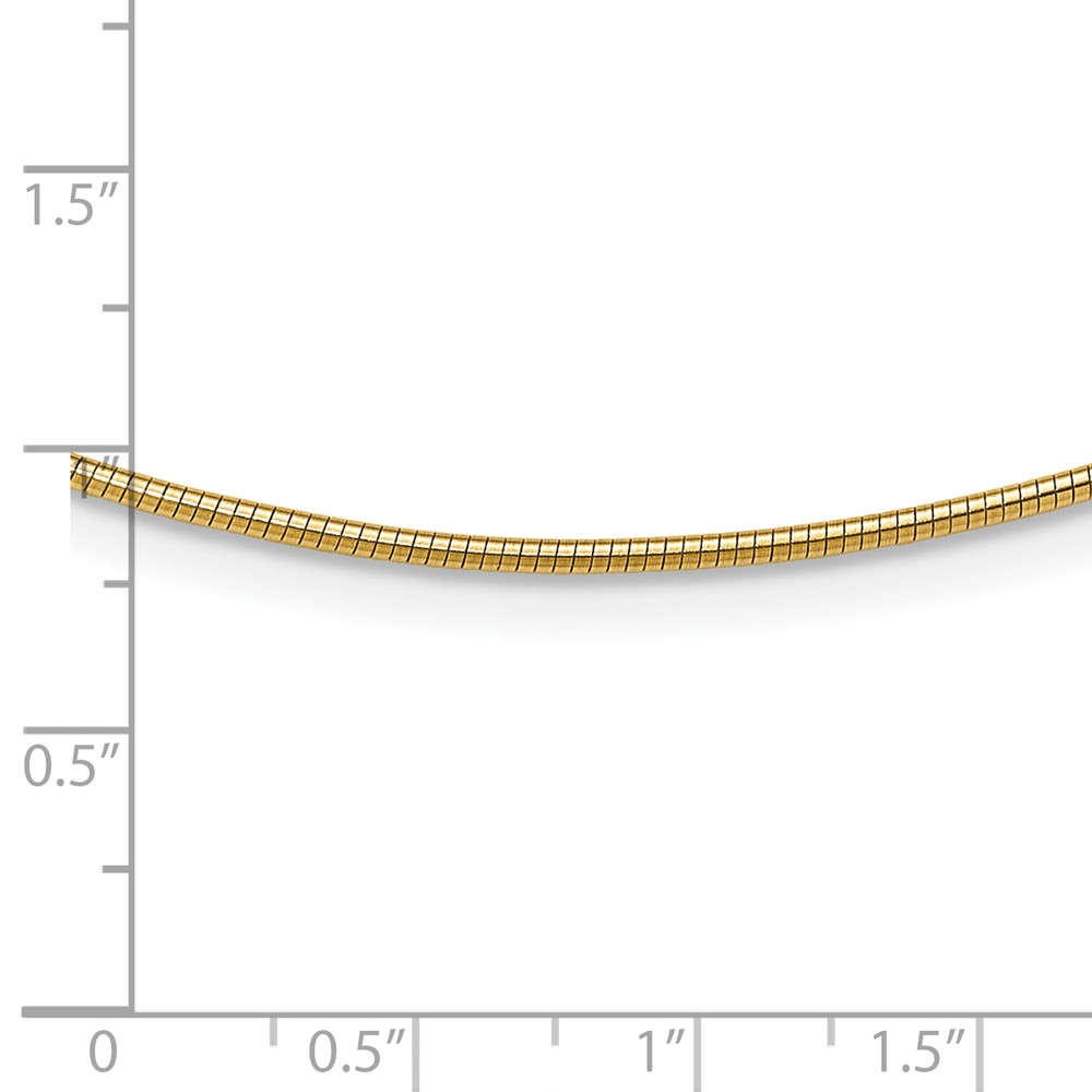 14K Polished 1.4mm 18 inch Round Omega Necklace (OM2-18)