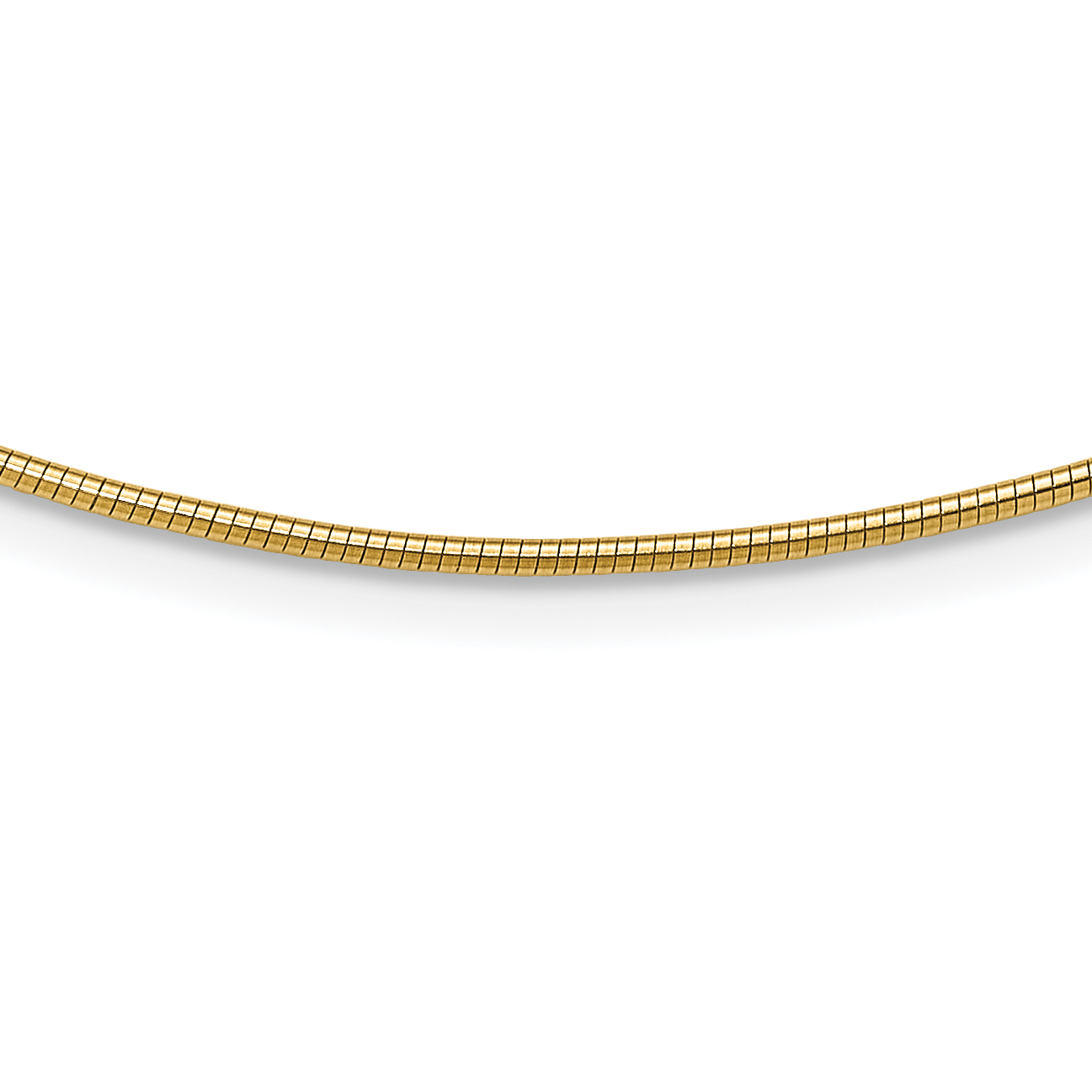 14K Polished 1.4mm 18 inch Round Omega Necklace (OM2-18)