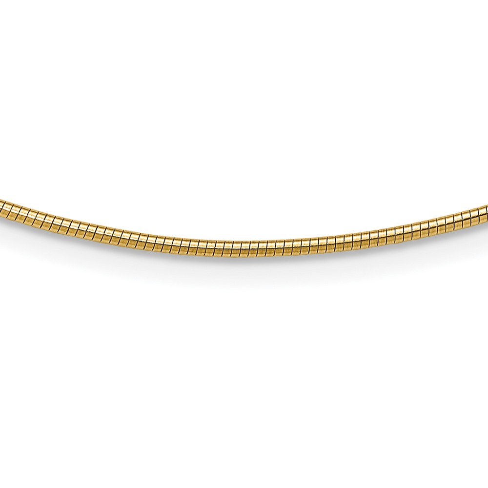 14K Polished 1.4mm 18 inch Round Omega Necklace (OM2-18)