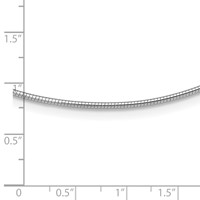 14K White Gold Polished 1.4mm Round Omega Necklace, 16" view 3