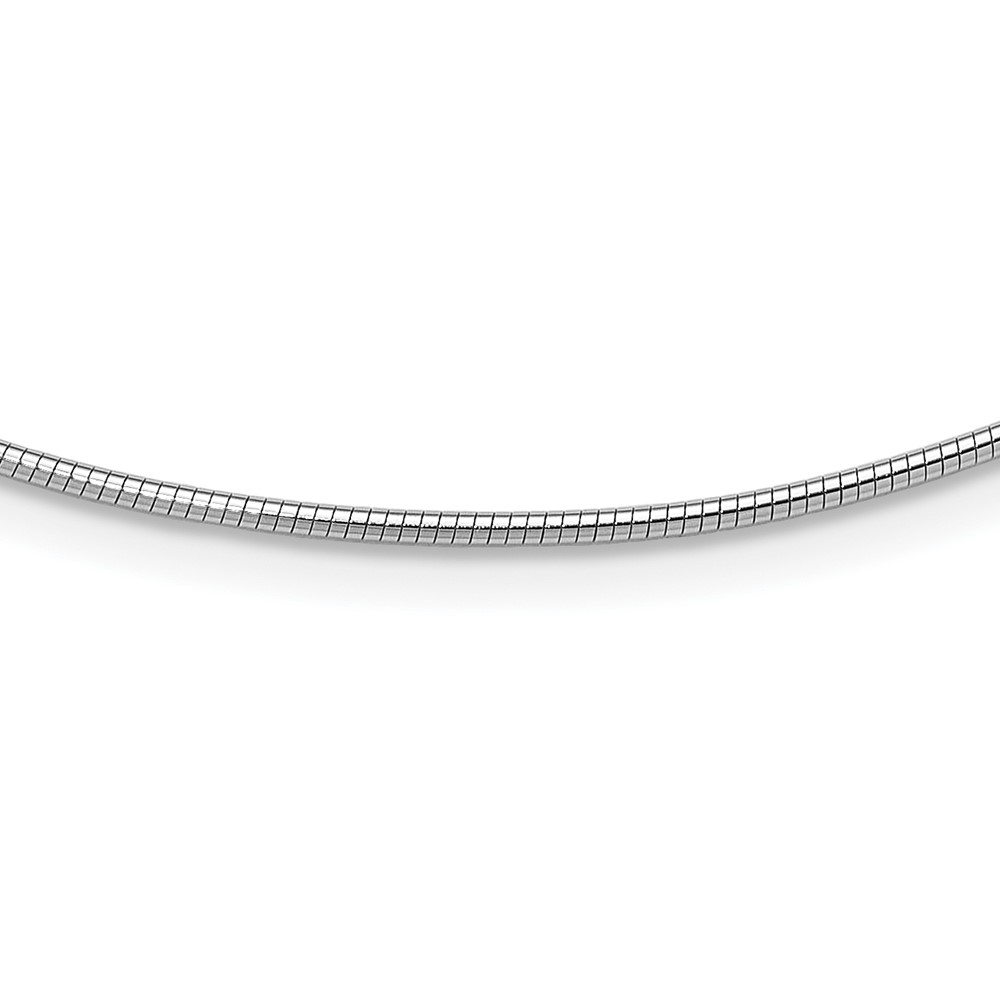 14k White Gold Polished 1.4mm 16 inch Round Omega Necklace (OM2W-16)