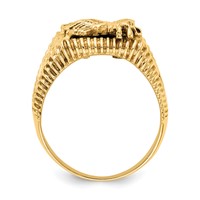 IB Goodman 14K Yellow Gold Onyx Eagle Mens Ring view 2