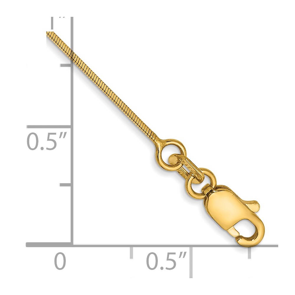 14K 7 inch .6mm Octagonal Snake with Lobster Clasp Bracelet (OSA080-7)